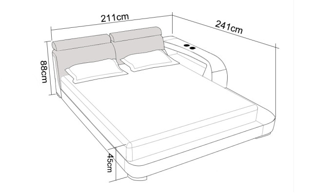 Wasserbett Hotel Doppel Bett Betten Komplett Lederbett Polsterbett Wasser LB8801