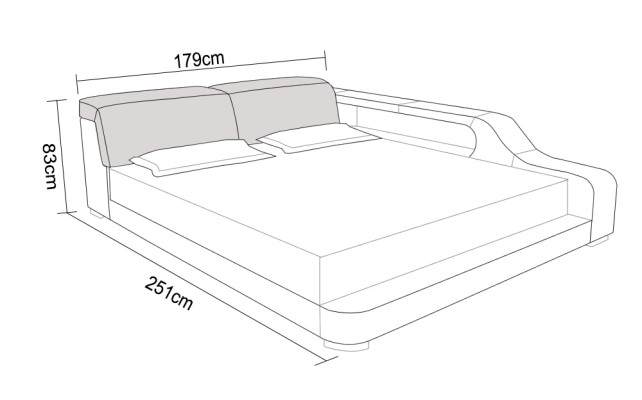 Wasserbett Hotel Doppel Bett Betten Komplett Lederbett Polsterbett Wasser LB8818