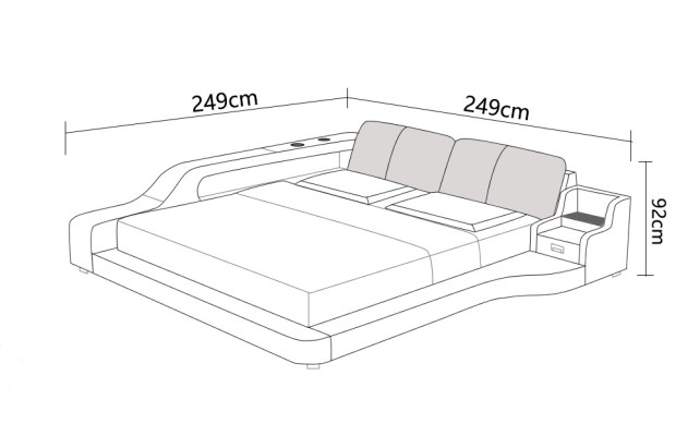 Wasserbett Hotel Doppel Bett Betten Komplett Lederbett Polsterbett Wasser LB8841