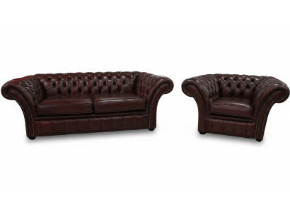 Chesterfield Couch Polster Sitz Sofagarnitur Sofa Couch Garnitur 2+1