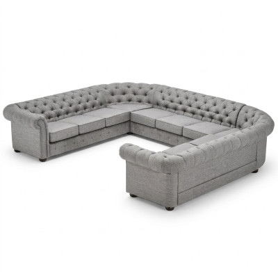 Chesterfield Couch Sofa Polster Wohnlandschaft U Form Garnitur Ecksofa