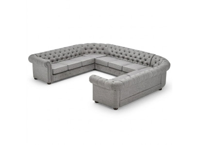 Chesterfield Couch Sofa Polster Wohnlandschaft U Form Garnitur Ecksofa