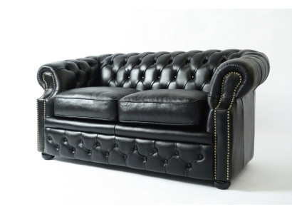 Sofa Couch Chesterfield Polster Sofas 2 Sitzer Leder Textil Lounge Club #289