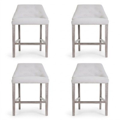 4x Bar Hocker Barhocker Tresen Stuhl Set Stühle Polste Chesterfield Design Stil