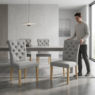 4x Stühle Stuhl Polster Design Lounge Sitz Lehn Garnitur Sessel Chesterfield