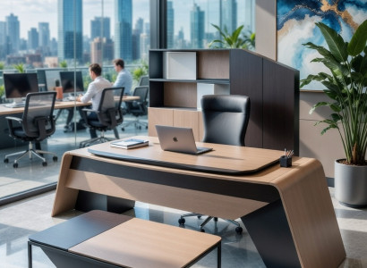 Elegantes Büro-Set Beige Schreibtisch Couchtisch Bürostuhl und Konsole