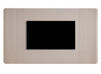 Moderne TV-Wandpaneel in Beige mit strukturierter Rillenoptik