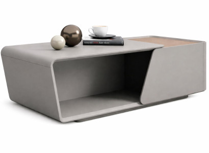 Moderner Couchtisch mit minimalistischem Design und Holz-Akzent
