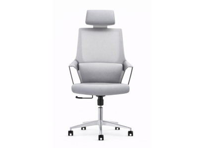 Ergonomischer Bürostuhl in Weiß mit verstellbarer Kopfstütze