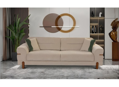 Stilvolles 3-Sitzer Sofa mit bequemer Polsterung und Holzrahmen