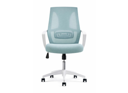 Ergonomischer Bürostuhl in Pastellblau mit verstellbarem Rücken