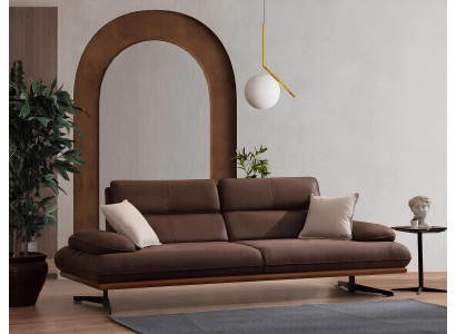 Stilvolles 3-Sitzer Sofa aus Kunstleder Braun für modernes Zuhause