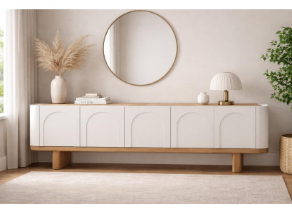 Robustes Weißes Sideboard Edle Anrichte Wohnzimmer Stauraummöbel