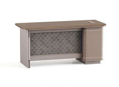 Eleganter Schreibtisch aus Holz Braun mit Stauraum Stilvollem Design