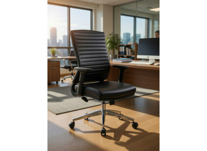 Robuster Bürostuhl mit ergonomischer Unterstützung und verstellbar