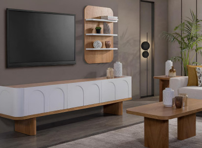Schickes Wohnzimmer TV-Lowboard Designer Couchtisch Beistelltisch