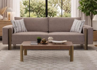 Schicke Wohnzimmer Garnitur 3-Sitzer Rechteckiger Couchtisch 2tlg