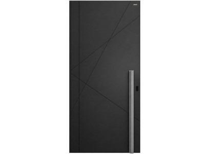 Stilvolle schwarze Drehtür Aluminium-Designtür Türen für Ferienhäuser
