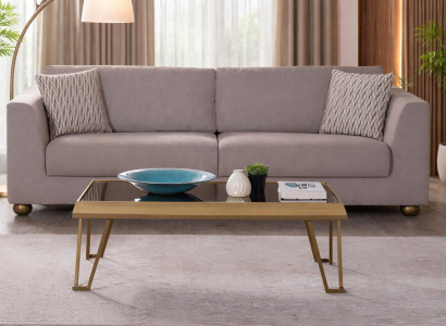 Exklusive Wohnzimmergarnitur Textilsofa Elegantes Couchtisch 2tlg