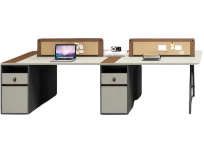 Modernes Design Schreibtisch für 4 Personen Grauer  Büromöbel Holz