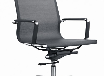 Moderner Konferenzstuhl mit Mesh-Rückenlehne und Metallgestell