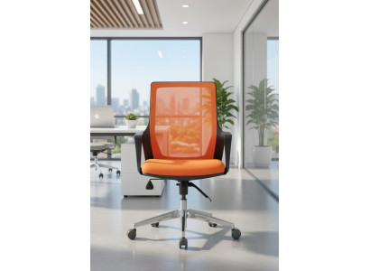 Ergonomischer Bürostuhl in Orange für komfortables Sitzen im Büro