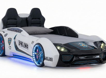 Weißes Autobett Design Jungen Auto Rennbett Kinderbett Betten Kinder Zimmer