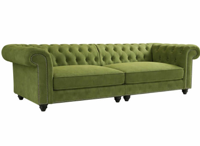 Elegantes Grün 4-Sitzer Chesterfield Sofa Luxuriöses Wohnzimmermöbel