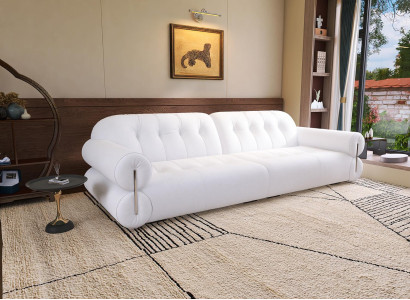 Elegantes 4-Sitzer Sofa Wohnzimmer Modern Komfortabel in Weiß Polstermöbel