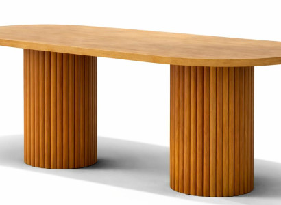 Brauner Esstisch aus Holz Moderner ovaler Tisch Esszimmermöbel