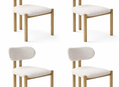 Elegantes weißes Stuhlset  Küchenstuhl  Esszimmerstuhl  Polsterte Stühle