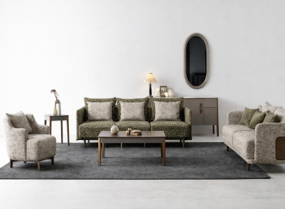 Elegantes Möbelset mit 4-Sitzer und 3-Sitzer Sofa sowie Sessel