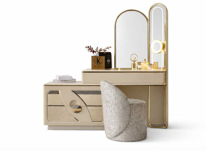 Luxuriöser Schminktisch mit Hocker Modernes Design Schlafzimmer Möbel