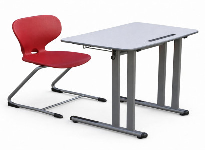 Minimalistische Schulbank mit Stuhl modern stabil kompakt für Schule