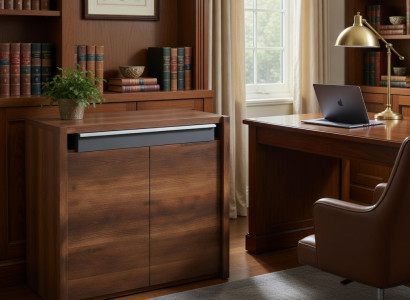 Kompaktes Sideboard aus Holz Braun mit modernen Akzenten