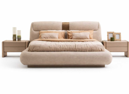 Luxuriöses Schlafzimmermöbel Set Bett Beige Schrank Komplettes Nachttische
