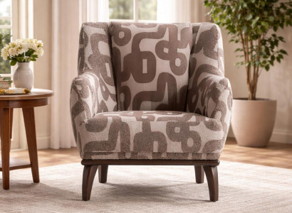 Schicker Gemusterter Sessel Designer Polstermöbel Edler Einzelsessel