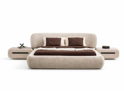 Designer Schlafzimmer Bett mit Nachttische Moderner Komplettes