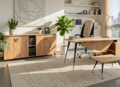 Arbeitszimmer Set Schreibtisch Konsole Couchtisch im modernen Stil