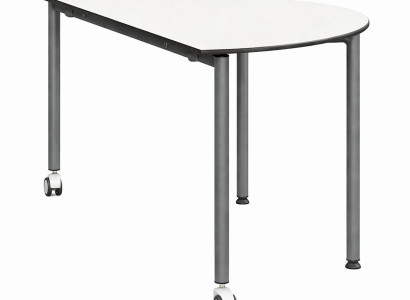 Modularer Schreibtisch im minimalistischen Design mit mobilen Beinen