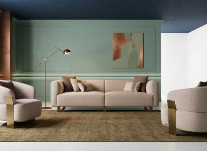 Luxuriöses Wohnzimmer Set: Sofa und Couchtisch im eleganten Stil