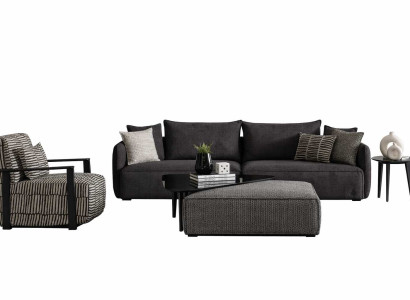 Sofa Set 4+1 Sitzer Moderner Wohnzimmer Couchtisch mit Beistelltisch