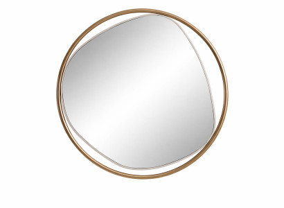 Spiegel mit elegantem Goldrahmen im modernen, minimalistischen Design