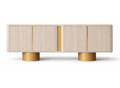 Stilvoller beiger Sideboard mit goldenen Beinen Konsole Esszimmermöbel