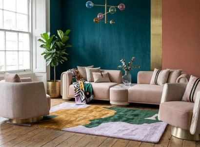Luxuriöses beiges Wohnzimmer-Set 3-Sitzer-Sofa  Sessel  Designermöbel