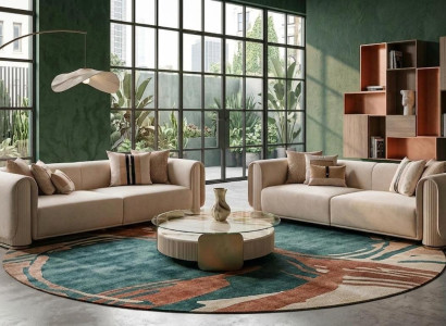 Beiges Wohnzimmermöbel-Set 3-Sitzer-Sofas  Couchtisch  moderne Möbel