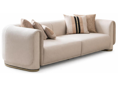 Modernes  beiges 3-Sitzer-Sofa bequemes weiches Sofa Wohnzimmermöbel