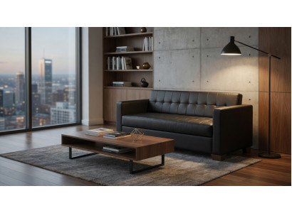 Sofa 3 Sitzer Modern Dunkelgrau Für Lounge Büro