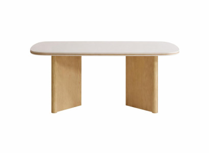 Moderner Couchtisch mit natürlichem Holzgestell und eleganter Optik
