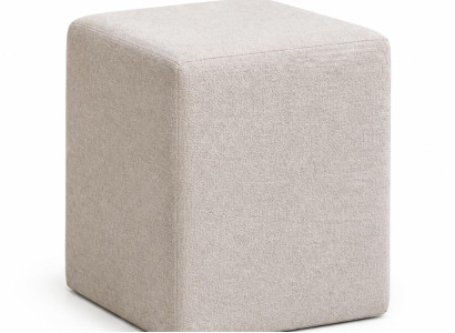 Minimalistischer Sitzpouf aus weichem Stoff im modernen Design